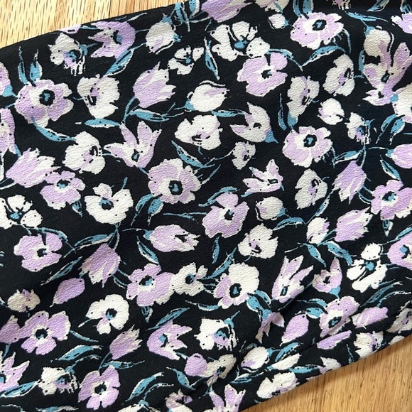 MANGO floral button up v-neck blouse size L - Picture 13 of 15